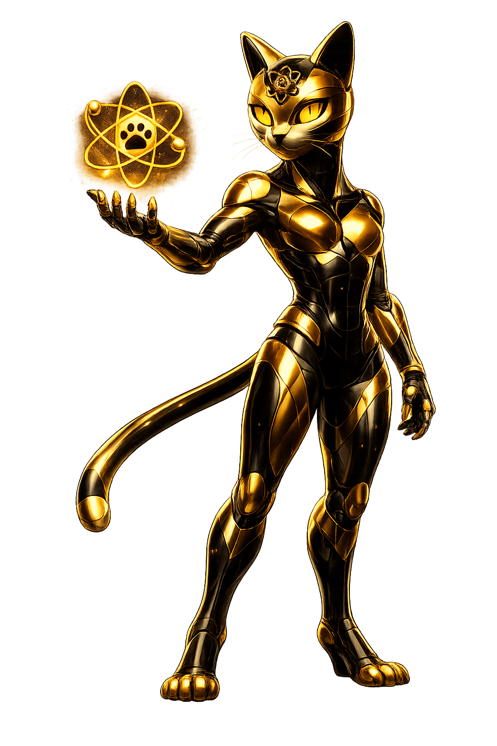 AtomikCat — Atomika, gatita de IA con orbe atómico
